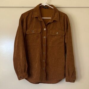 Velvet Heart Camel/ Brown Corduroy Button Up Shirt Jacket